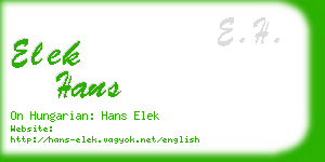 elek hans business card